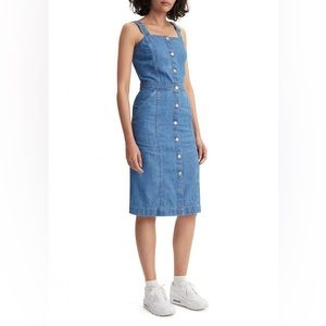 Levi’s Women Cherie Denim Overall Dress Front Button with pockets
